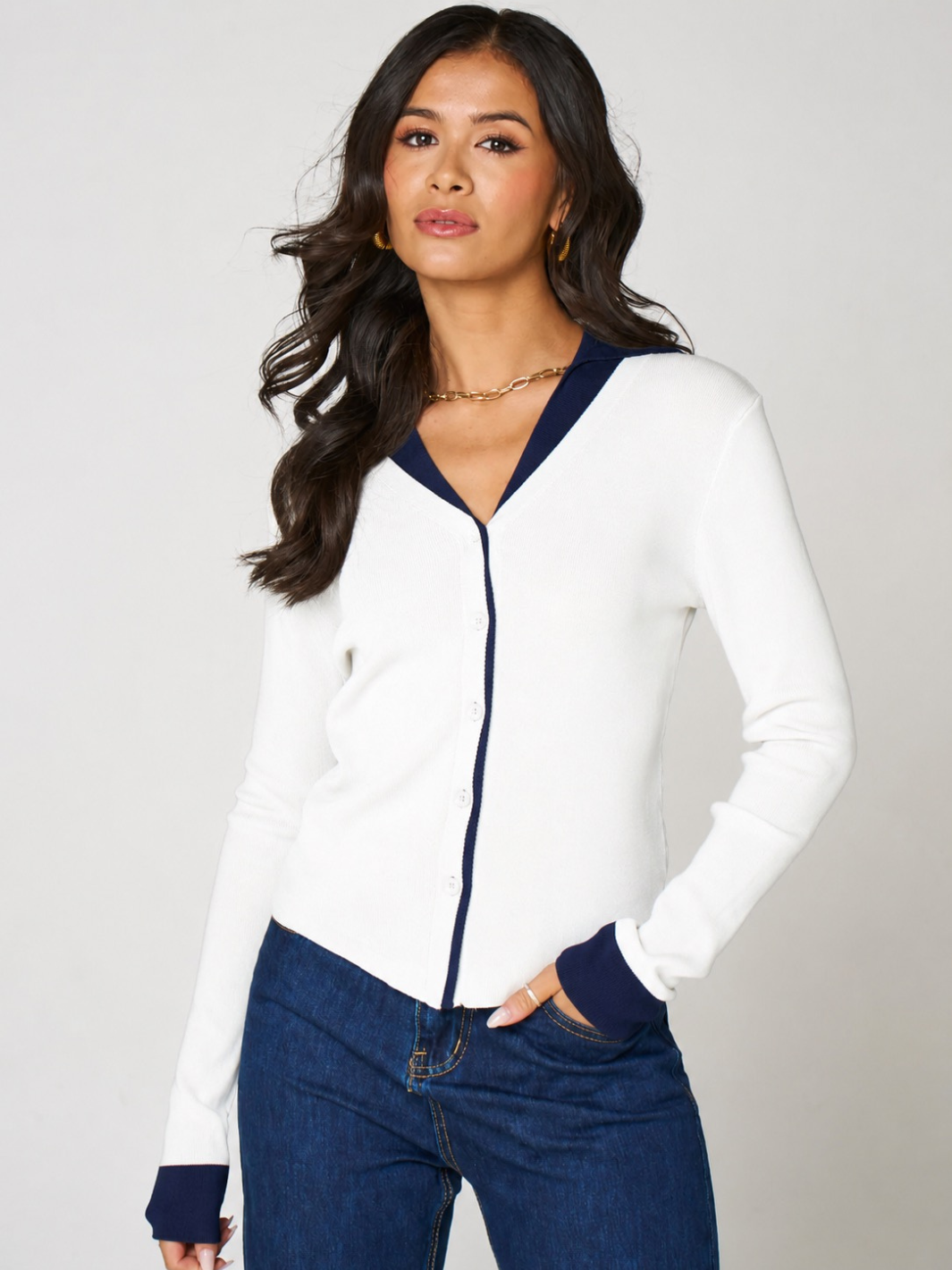 Kate & Pippa Raya Cardigan In White-Nicola Ross