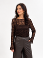 Kate & Pippa Raya Lace Top In Brown-Nicola Ross