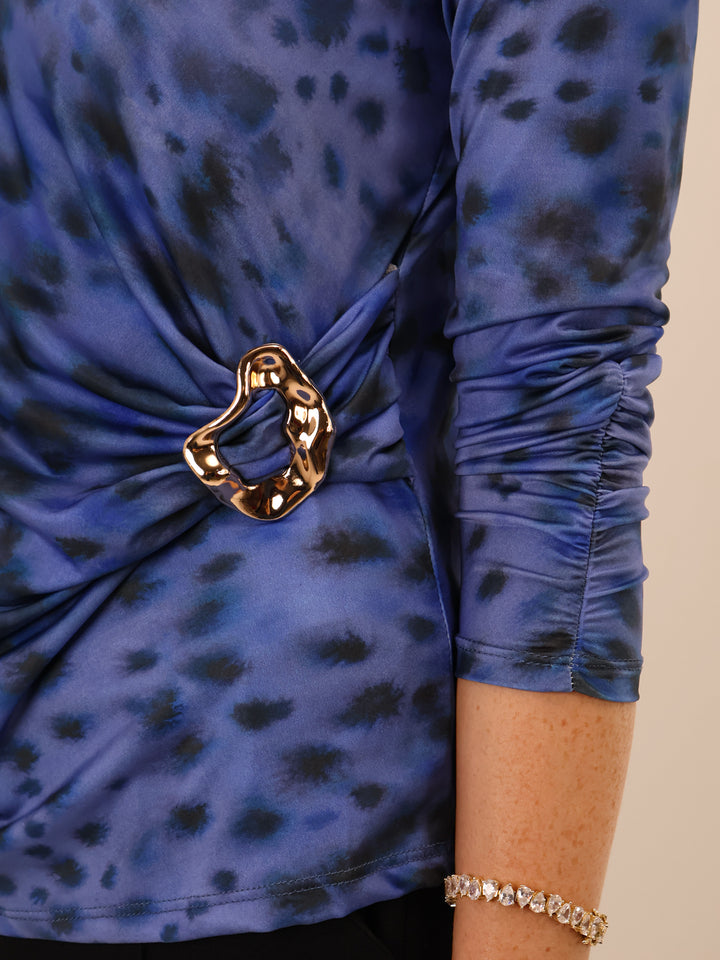 Kate & Pippa Rocco Top In Blue-Nicola Ross