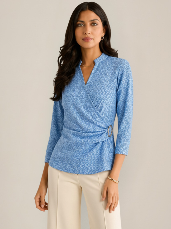 Kate & Pippa Rocco Top In Blue Print-Nicola Ross