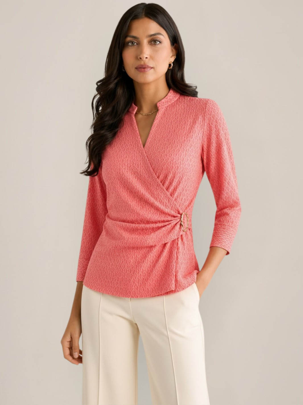 Kate & Pippa Rocco Top In Coral Print-Nicola Ross