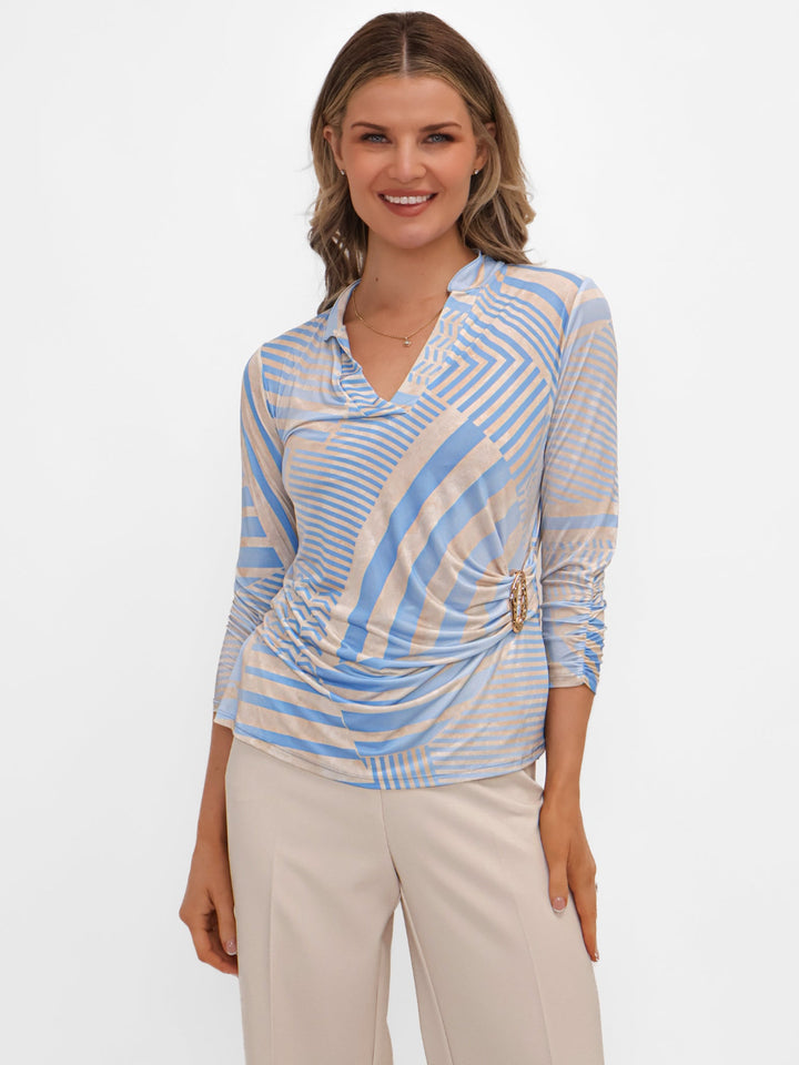 Kate & Pippa Rocco Top In Light Blue-Nicola Ross