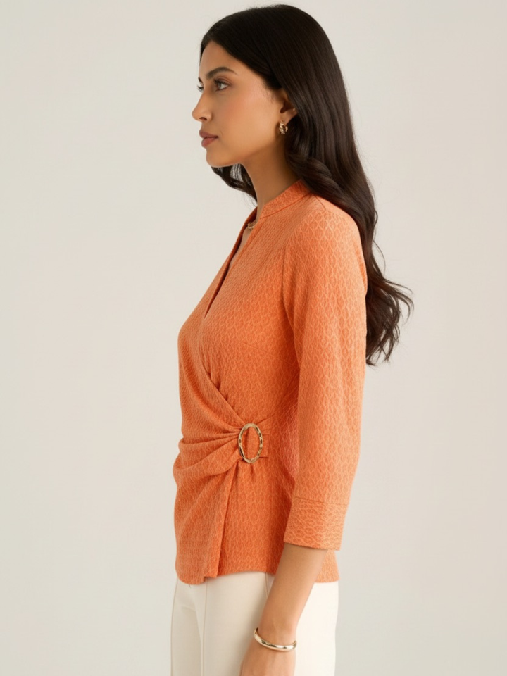 Kate & Pippa Rocco Top In Orange Print-Nicola Ross
