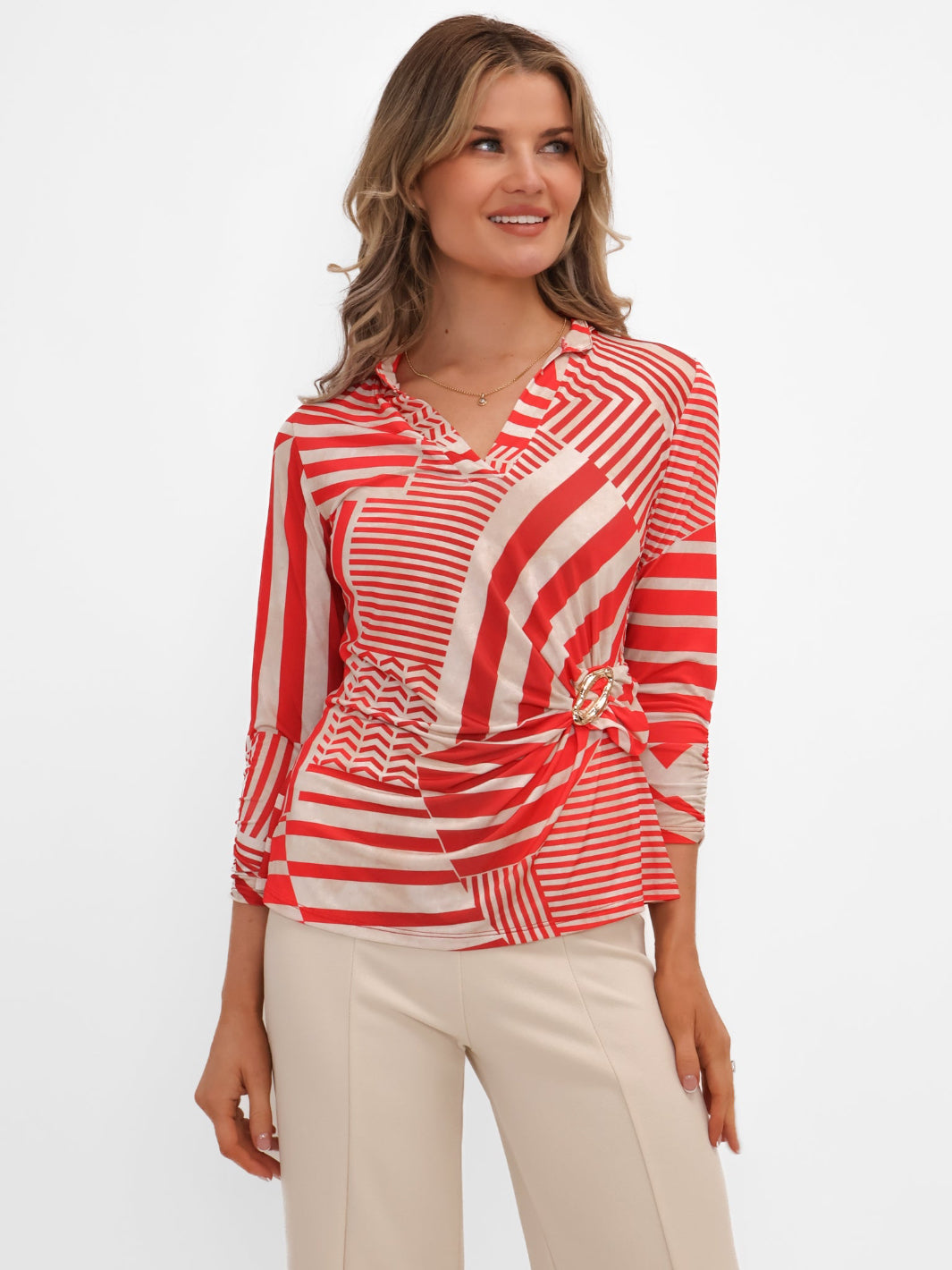 Kate & Pippa Rocco Top In Red-Nicola Ross