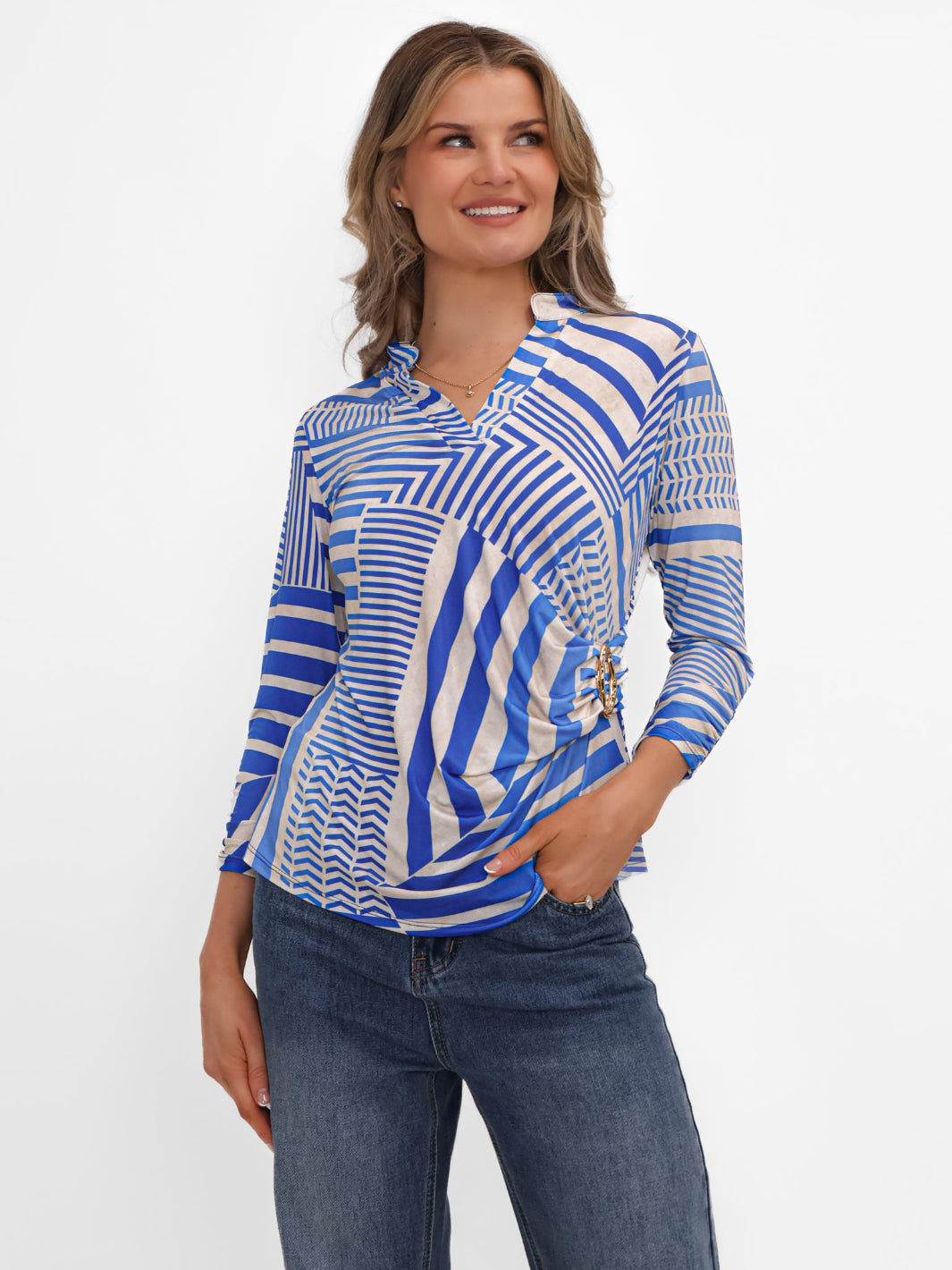 Kate & Pippa Rocco Top In Royal Blue-Nicola Ross