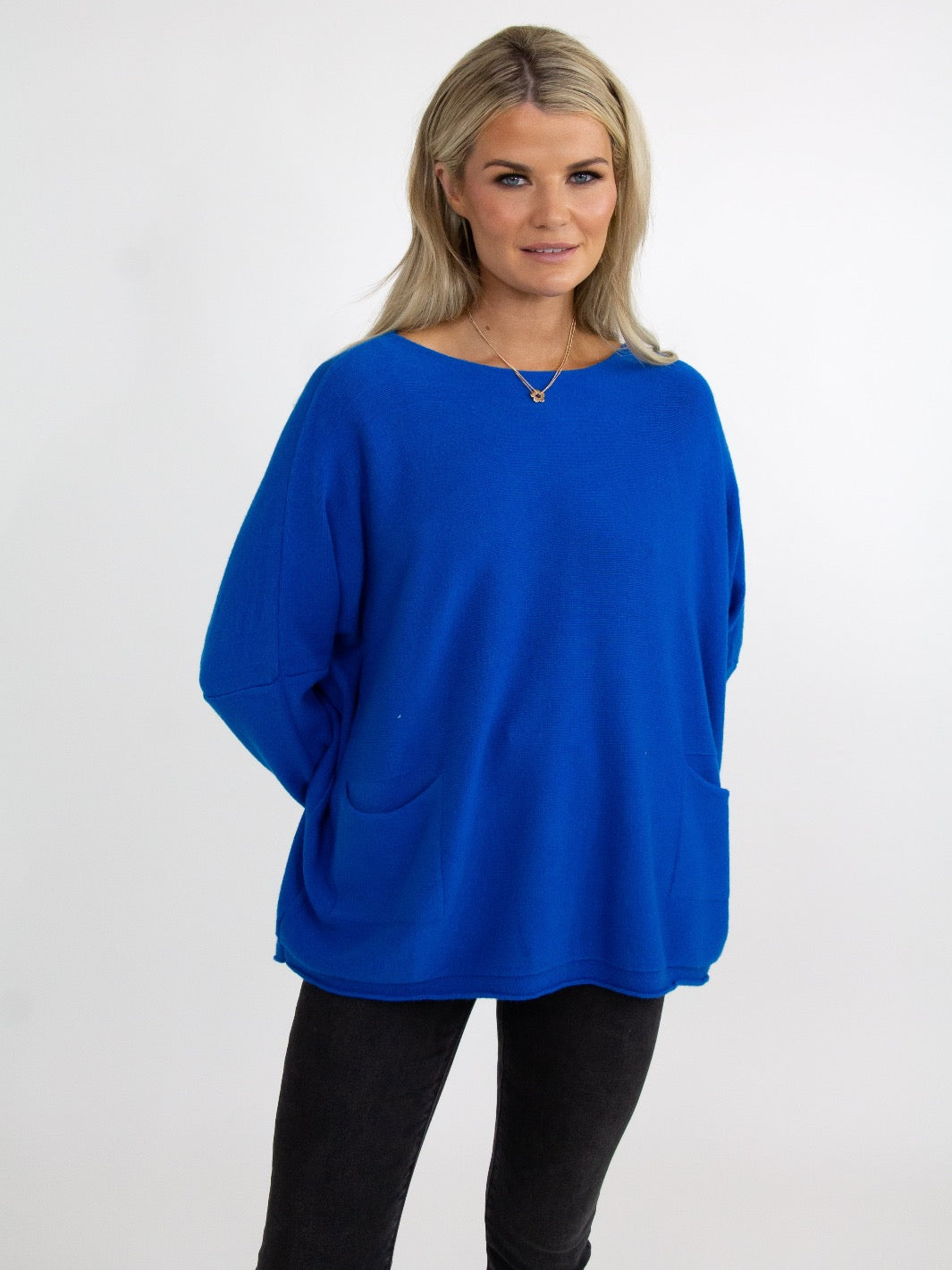 Kate & Pippa Roma Knit Jumper In Blue-Nicola Ross