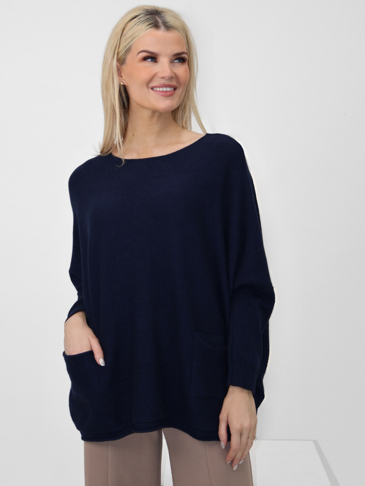 Kate & Pippa Roma Knit Jumper In Navy-Nicola Ross