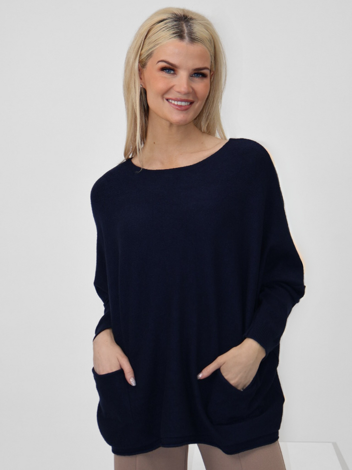 Kate & Pippa Roma Knit Jumper In Navy-Nicola Ross