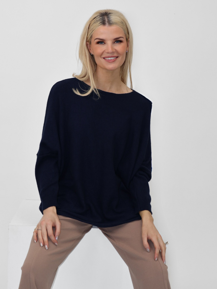 Kate & Pippa Roma Knit Jumper In Navy-Nicola Ross