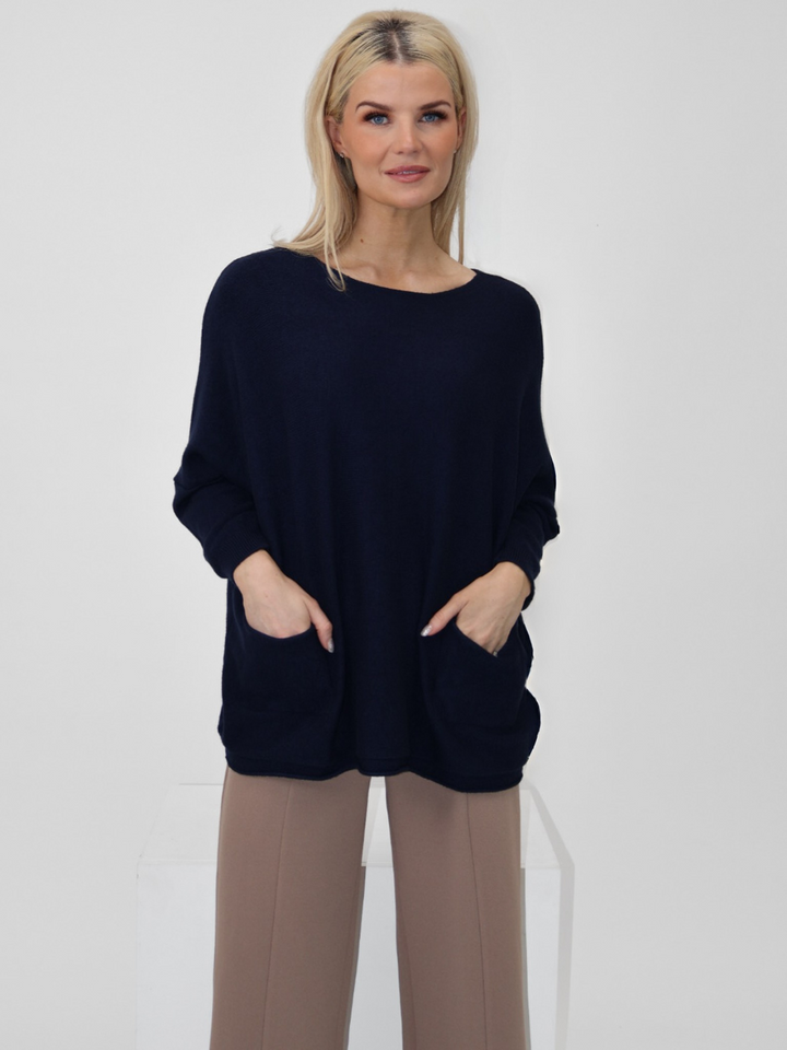 Kate & Pippa Roma Knit Jumper In Navy-Nicola Ross