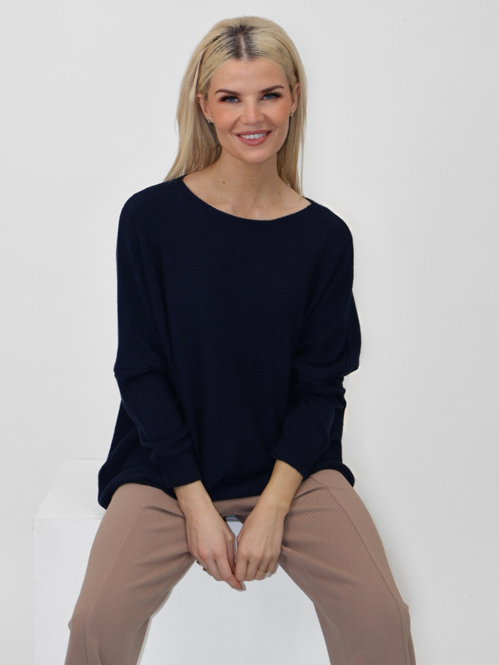 Kate & Pippa Roma Knit Jumper In Navy-Nicola Ross