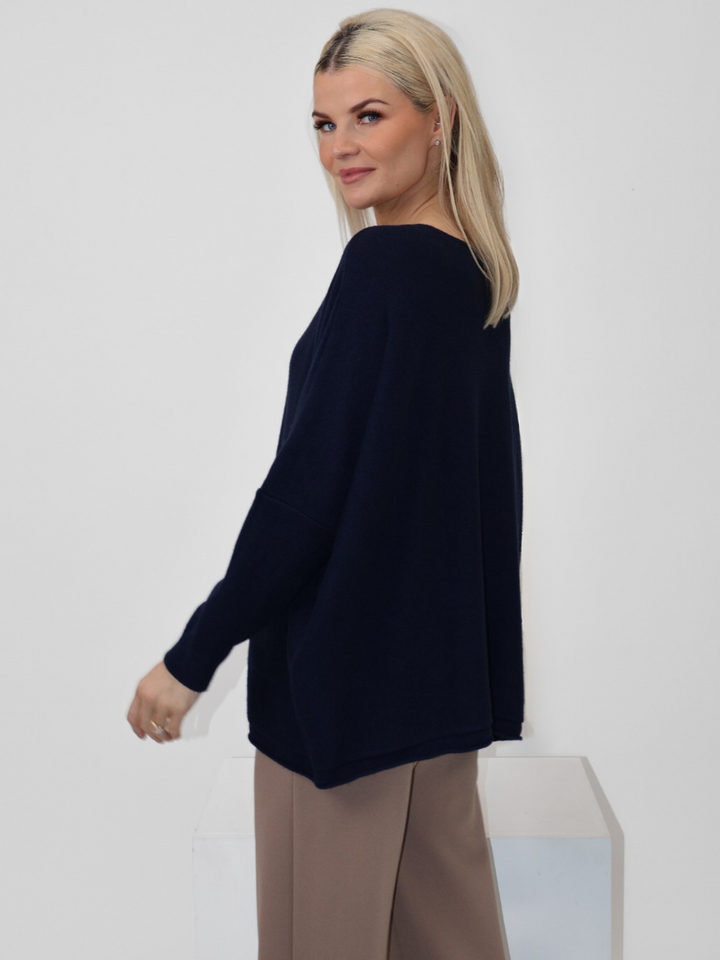 Kate & Pippa Roma Knit Jumper In Navy-Nicola Ross