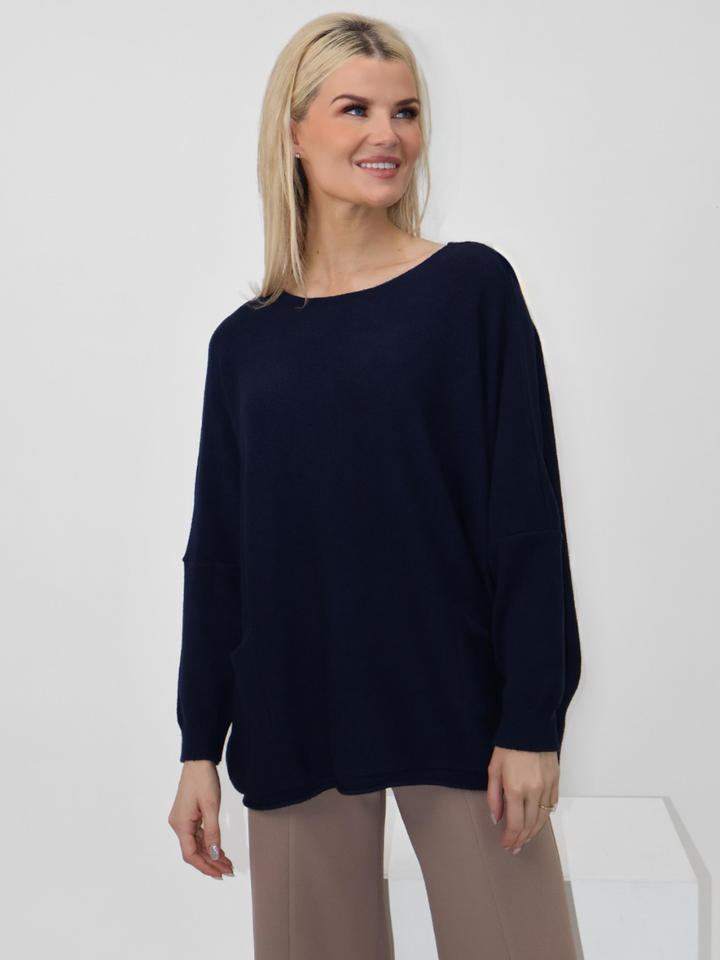 Kate & Pippa Roma Knit Jumper In Navy-Nicola Ross