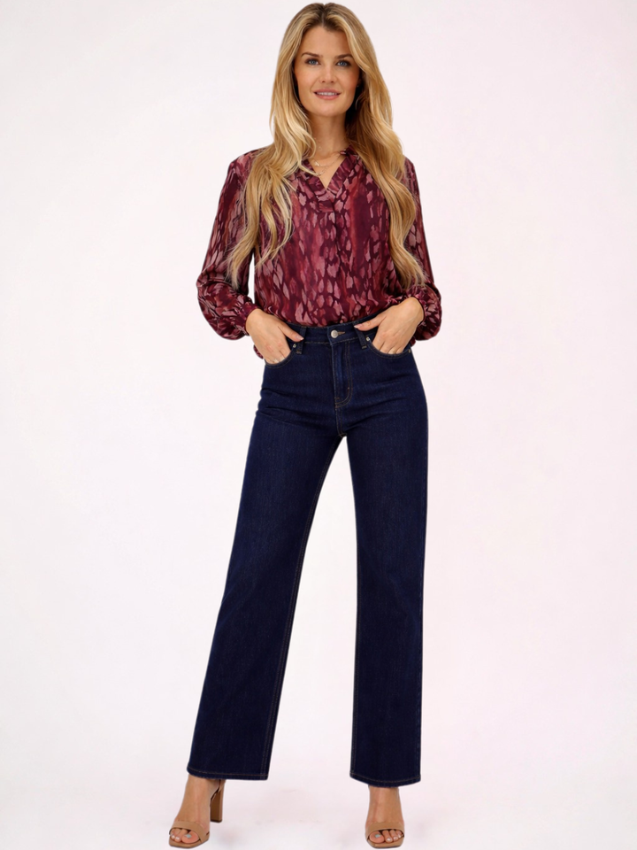 Kate & Pippa Ruby Jeans In Dark Denim Raw Hem-Nicola Ross