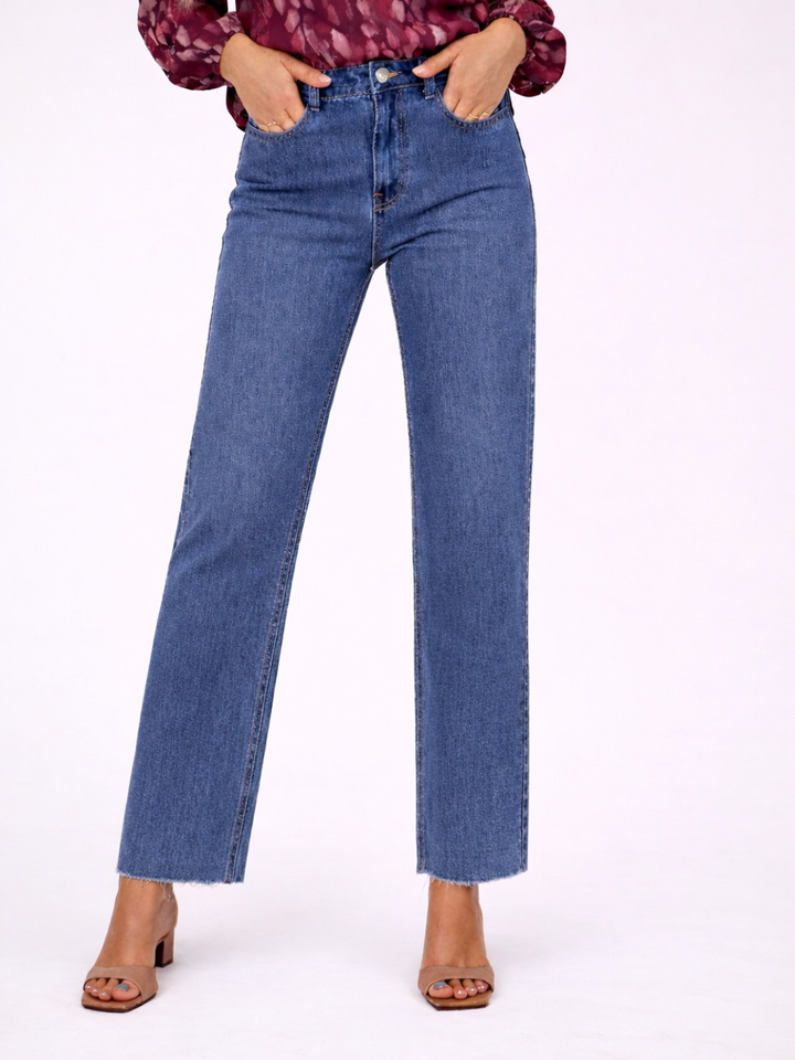Kate & Pippa Ruby Jeans In Light Denim Raw Hem-Nicola Ross