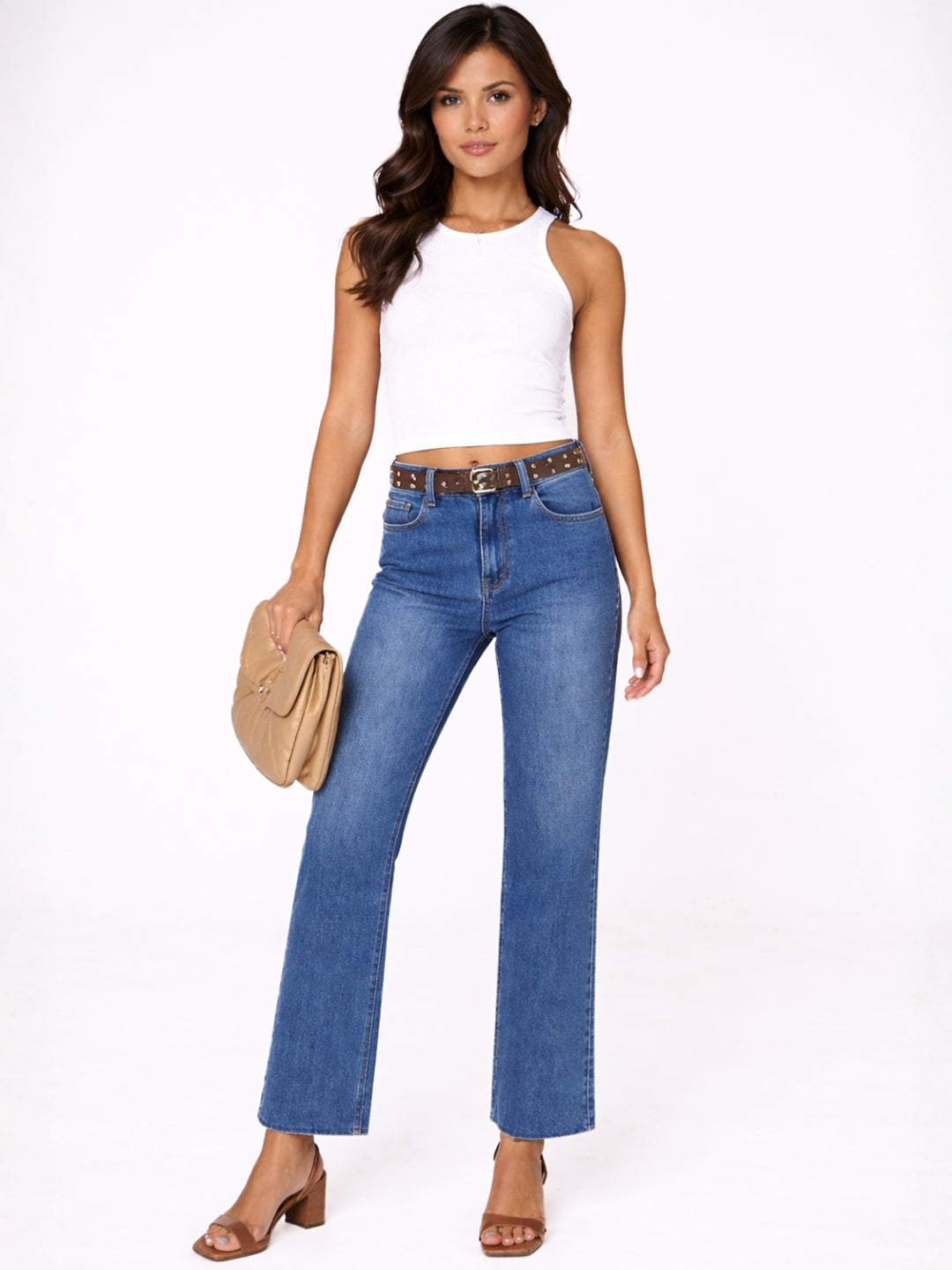 Kate & Pippa Ruby Jeans In Light Denim Raw Hem-Nicola Ross