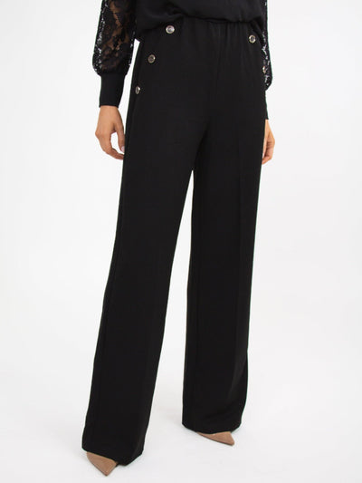 Kate & Pippa Sardinia Button Trousers In Black-Nicola Ross