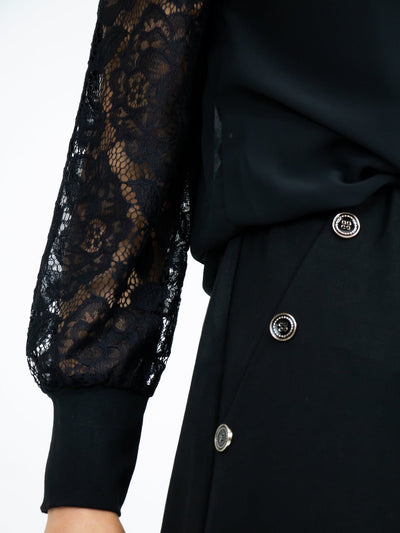 Kate & Pippa Sardinia Button Trousers In Black-Nicola Ross