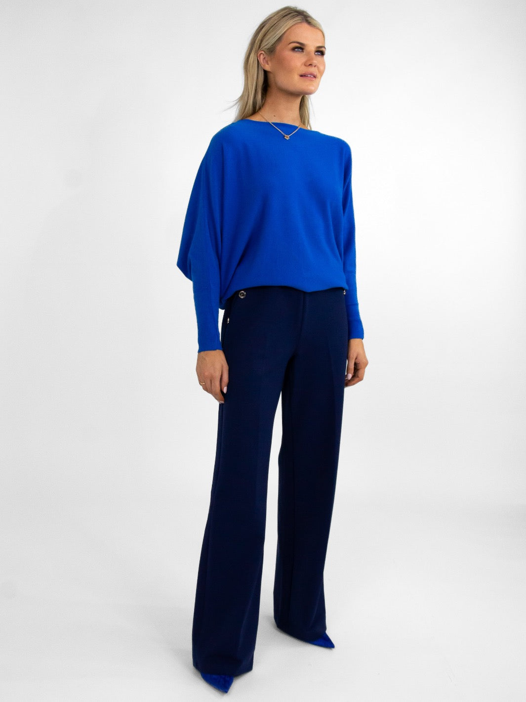 Kate & Pippa Sardinia Button Trousers In Navy-Nicola Ross