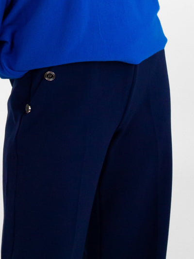 Kate & Pippa Sardinia Button Trousers In Navy-Nicola Ross