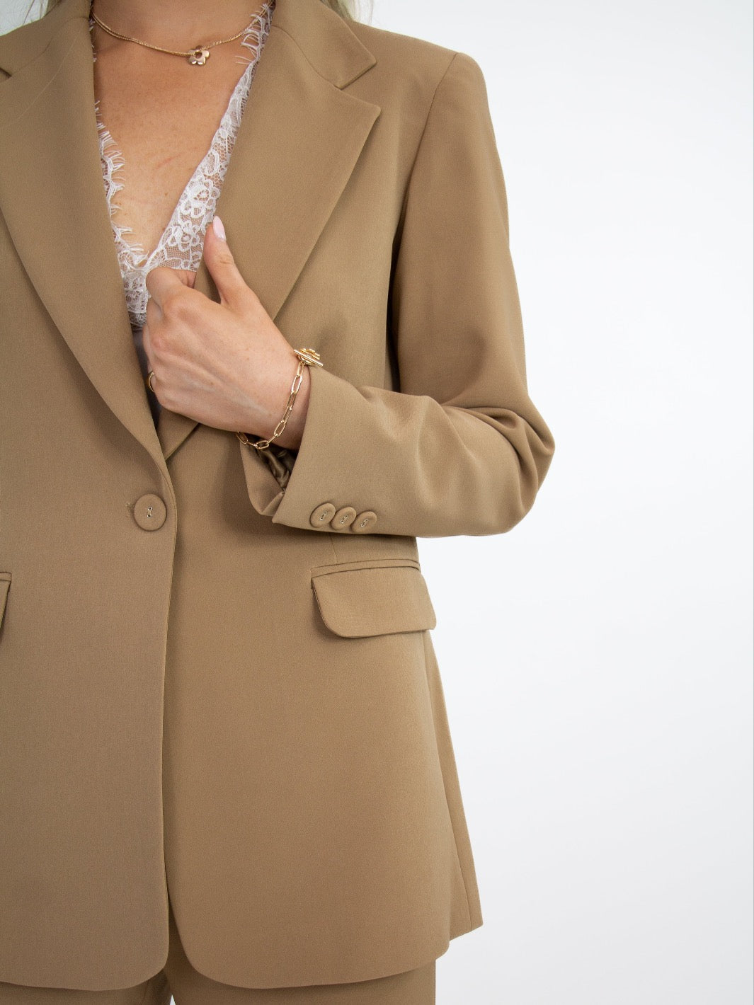 Kate & Pippa Sassari Blazer In Tan-Nicola Ross