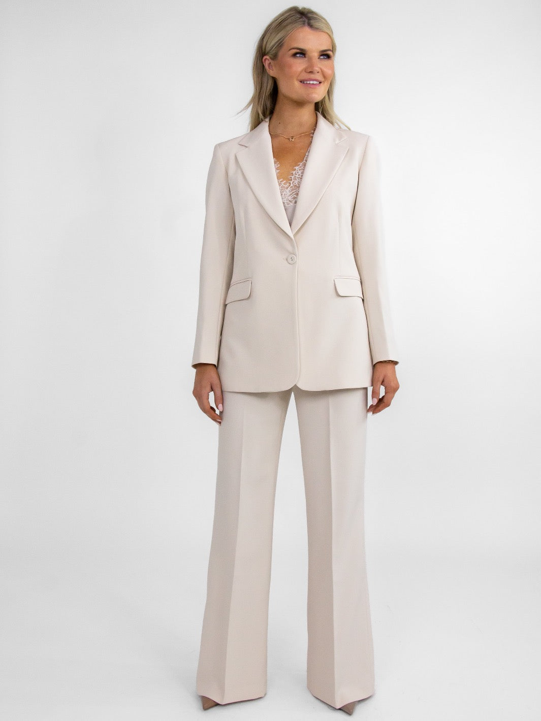 Kate & Pippa Sassari Blazer In Cream-Nicola Ross