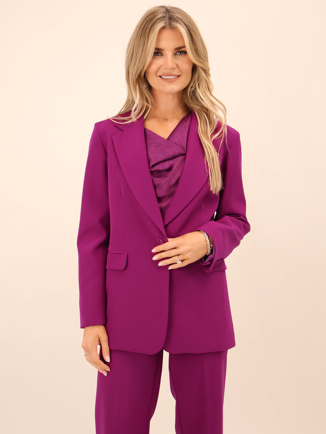 Kate & Pippa Sassari Blazer In Magenta-Nicola Ross