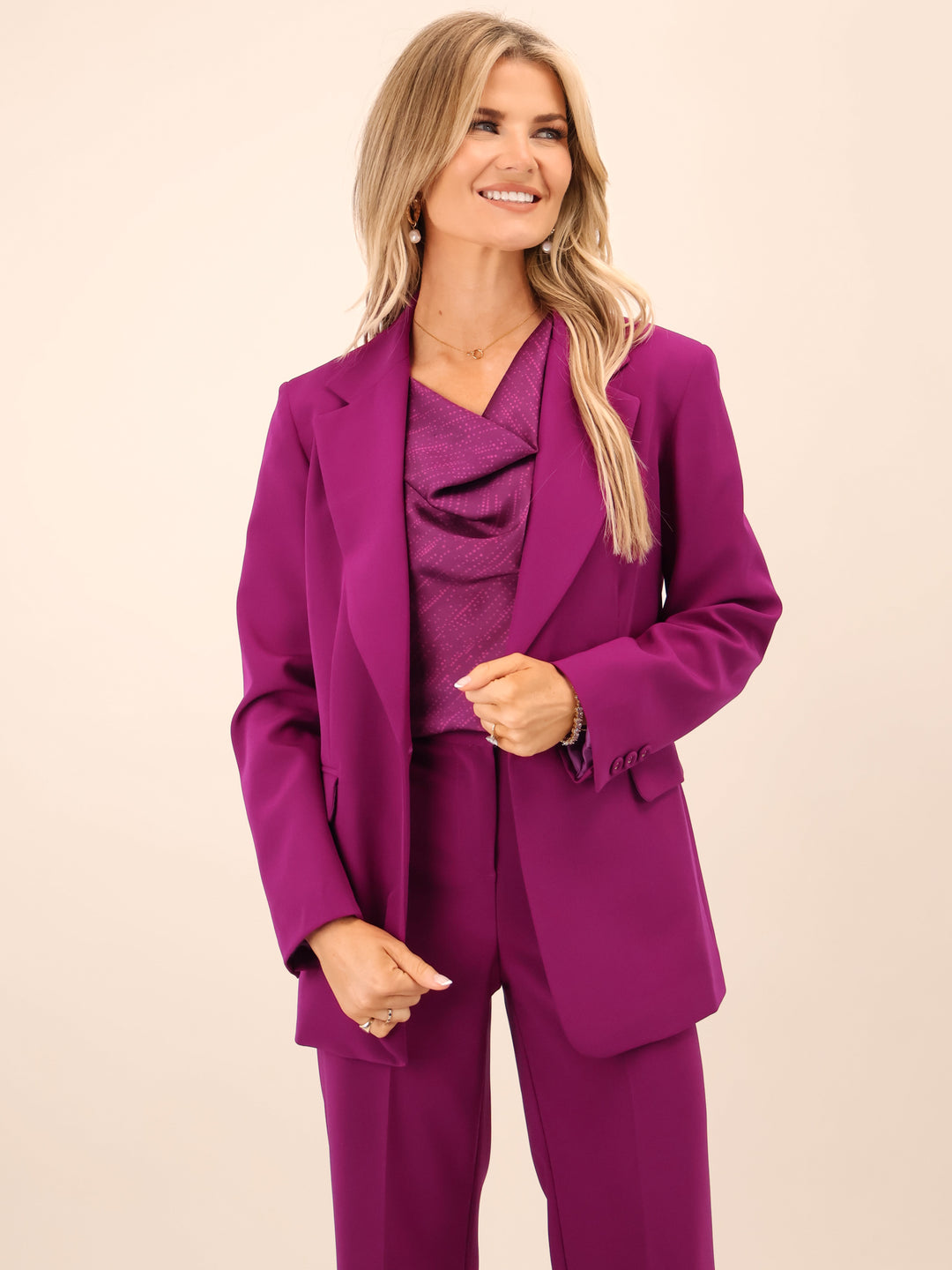 Kate & Pippa Sassari Blazer In Magenta-Nicola Ross