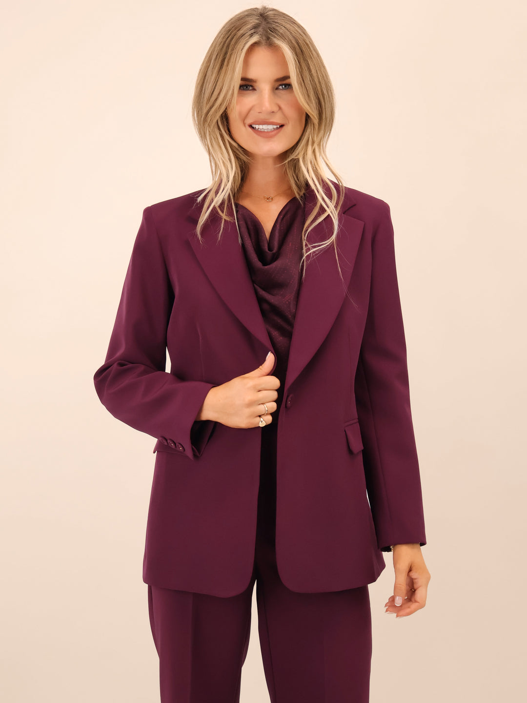 Kate & Pippa Sassari Blazer In Mulberry-Nicola Ross