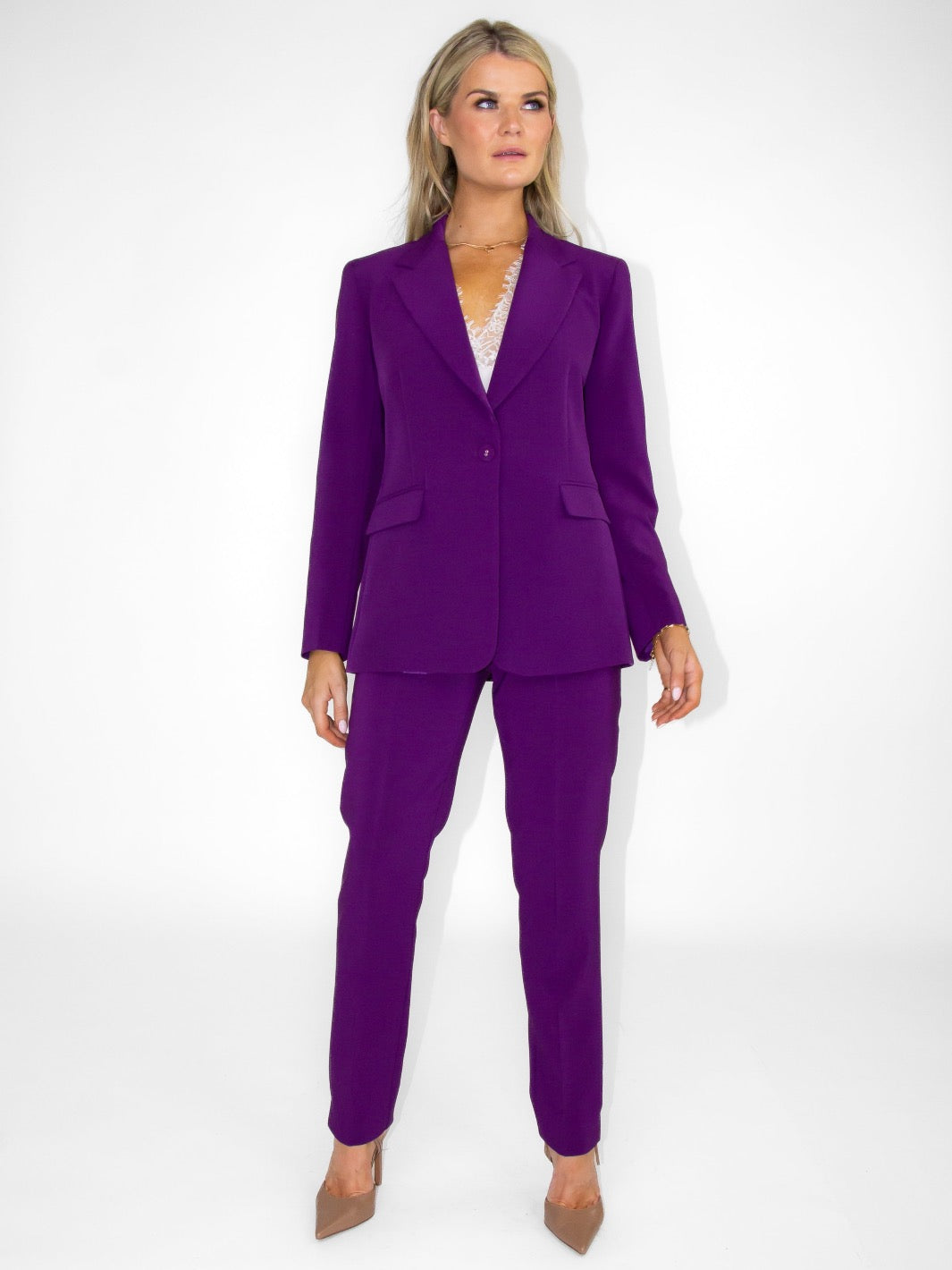 Kate & Pippa Sassari Blazer In Purple-Nicola Ross
