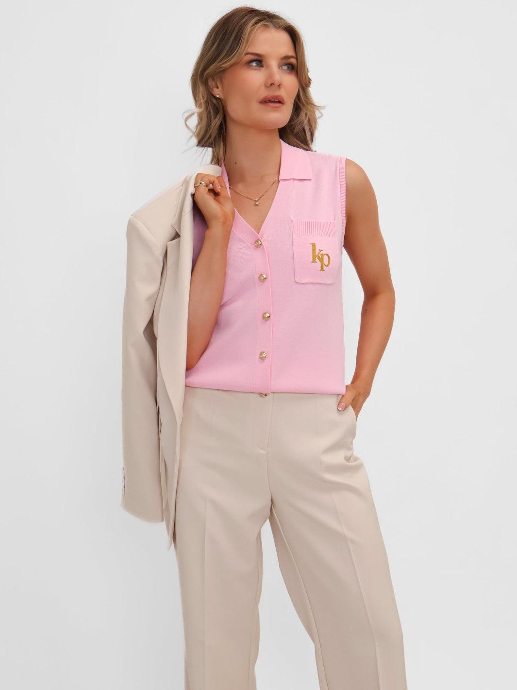 Kate & Pippa Scarlett Waistcoat In Pink-Nicola Ross