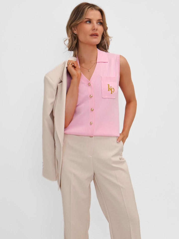 Kate & Pippa Scarlett Waistcoat In Pink-Nicola Ross