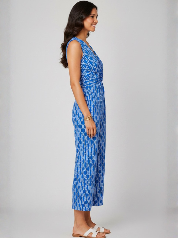 Kate & Pippa Servino Culotte Jumpsuit In Blue-Occasion Wear-Guest of the wedding-Nicola Ross