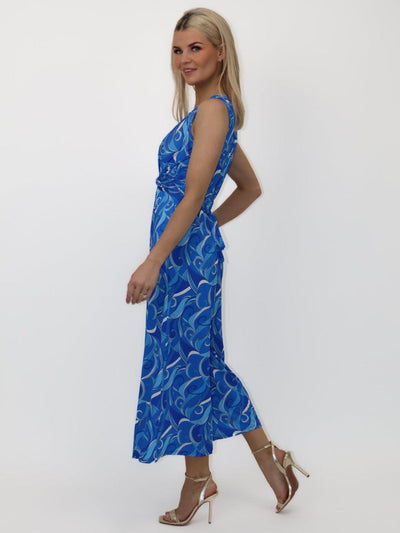 Kate & Pippa Servino Culotte Jumpsuit In Blue Print-Nicola Ross
