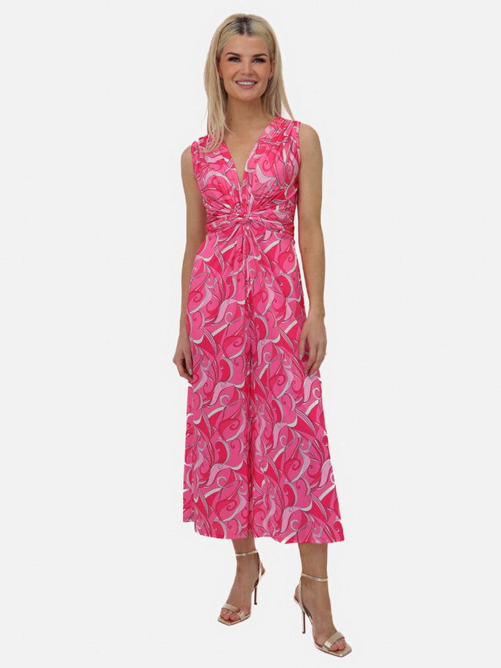 Kate & Pippa Servino Culotte Jumpsuit In Pink Print-Nicola Ross