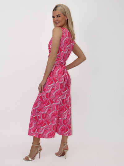 Kate & Pippa Servino Culotte Jumpsuit In Pink Print-Nicola Ross