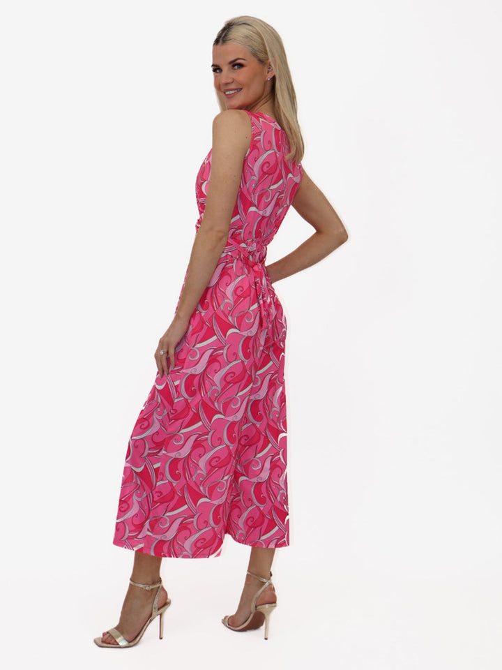Kate & Pippa Servino Culotte Jumpsuit In Pink Print-Nicola Ross