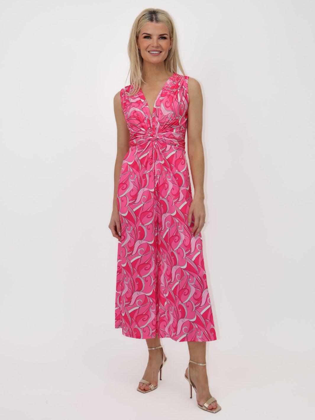 Kate & Pippa Servino Culotte Jumpsuit In Pink Print-Nicola Ross