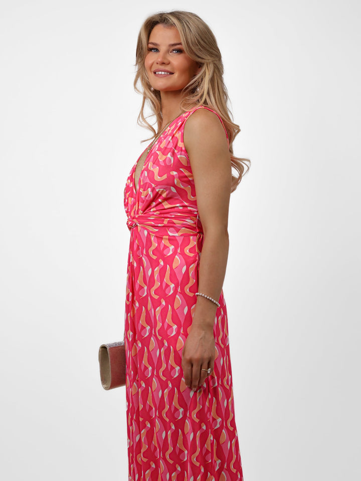 Kate & Pippa Servino Culotte Jumpsuit In Pink Swirl Print-Nicola Ross