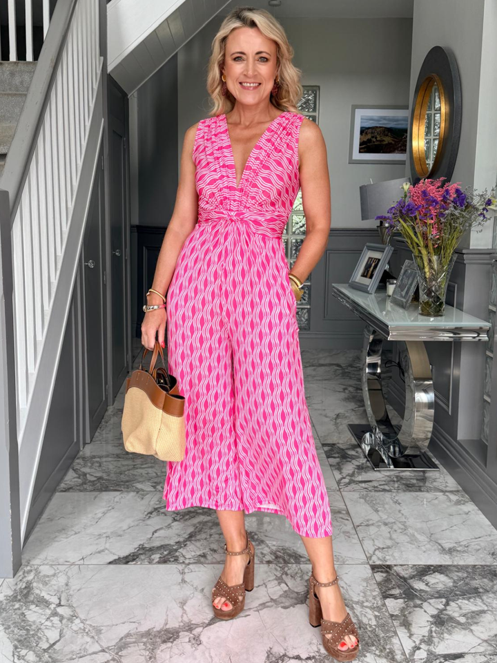 Kate & Pippa Servino Culotte Jumpsuit In Pink-Occasion Wear-Guest of the wedding-Nicola Ross