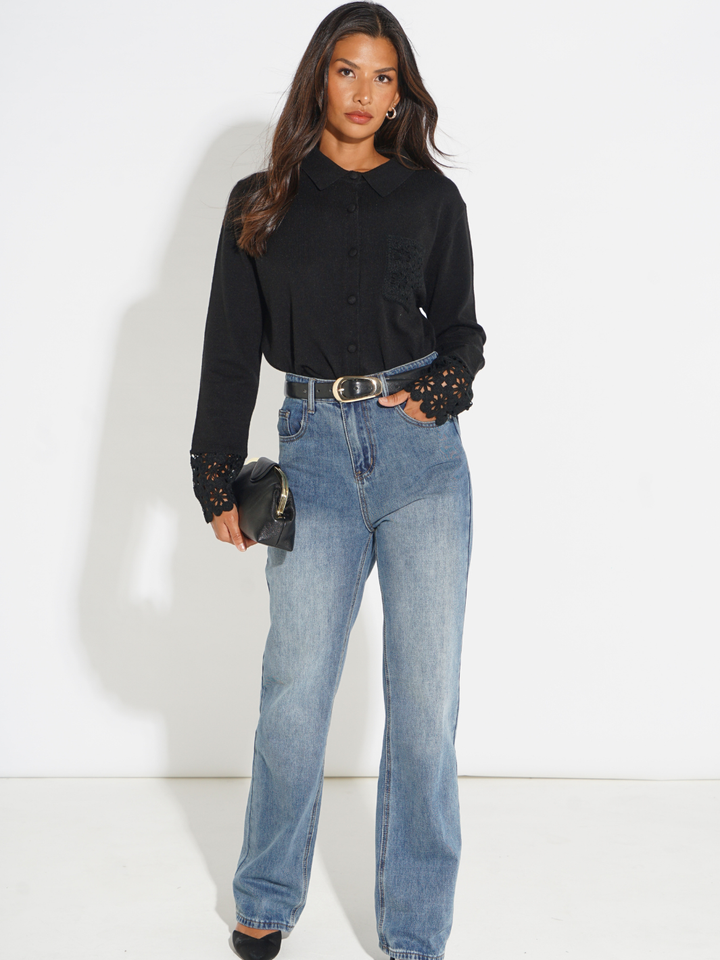 Kate & Pippa Shyloh Cardigan In Black-Nicola Ross