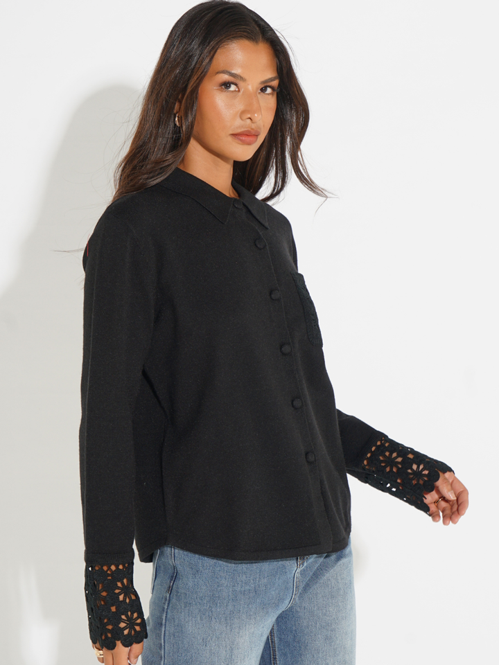 Kate & Pippa Shyloh Cardigan In Black-Nicola Ross