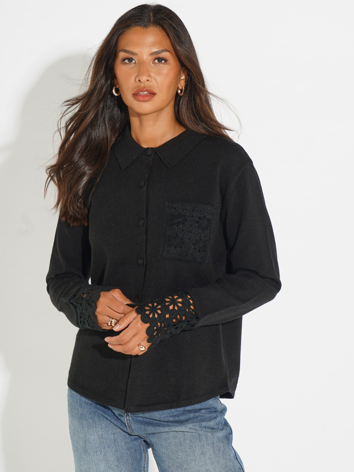 Kate & Pippa Shyloh Cardigan In Black-Nicola Ross