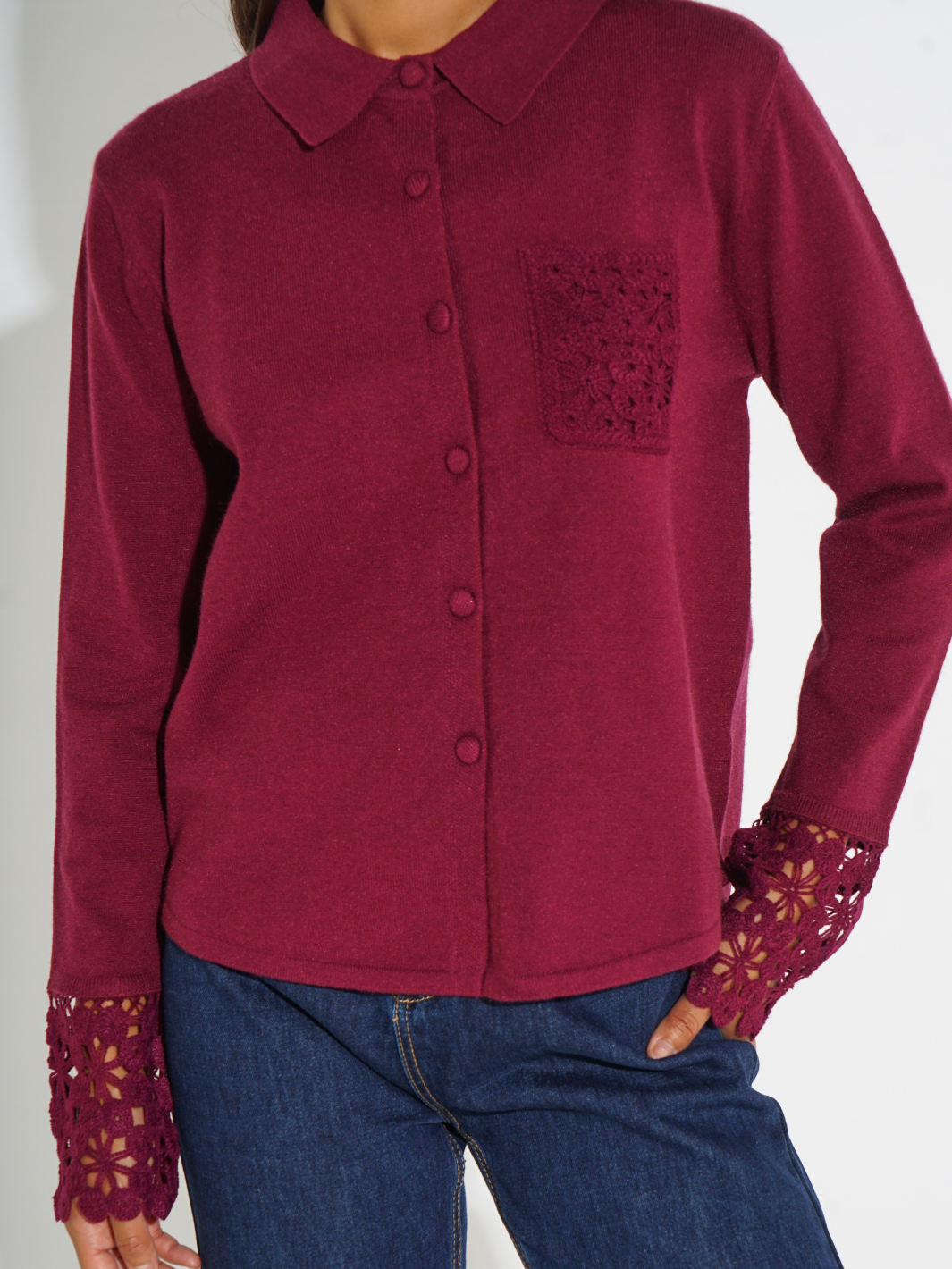 Kate & Pippa Shyloh Cardigan In Plum-Nicola Ross