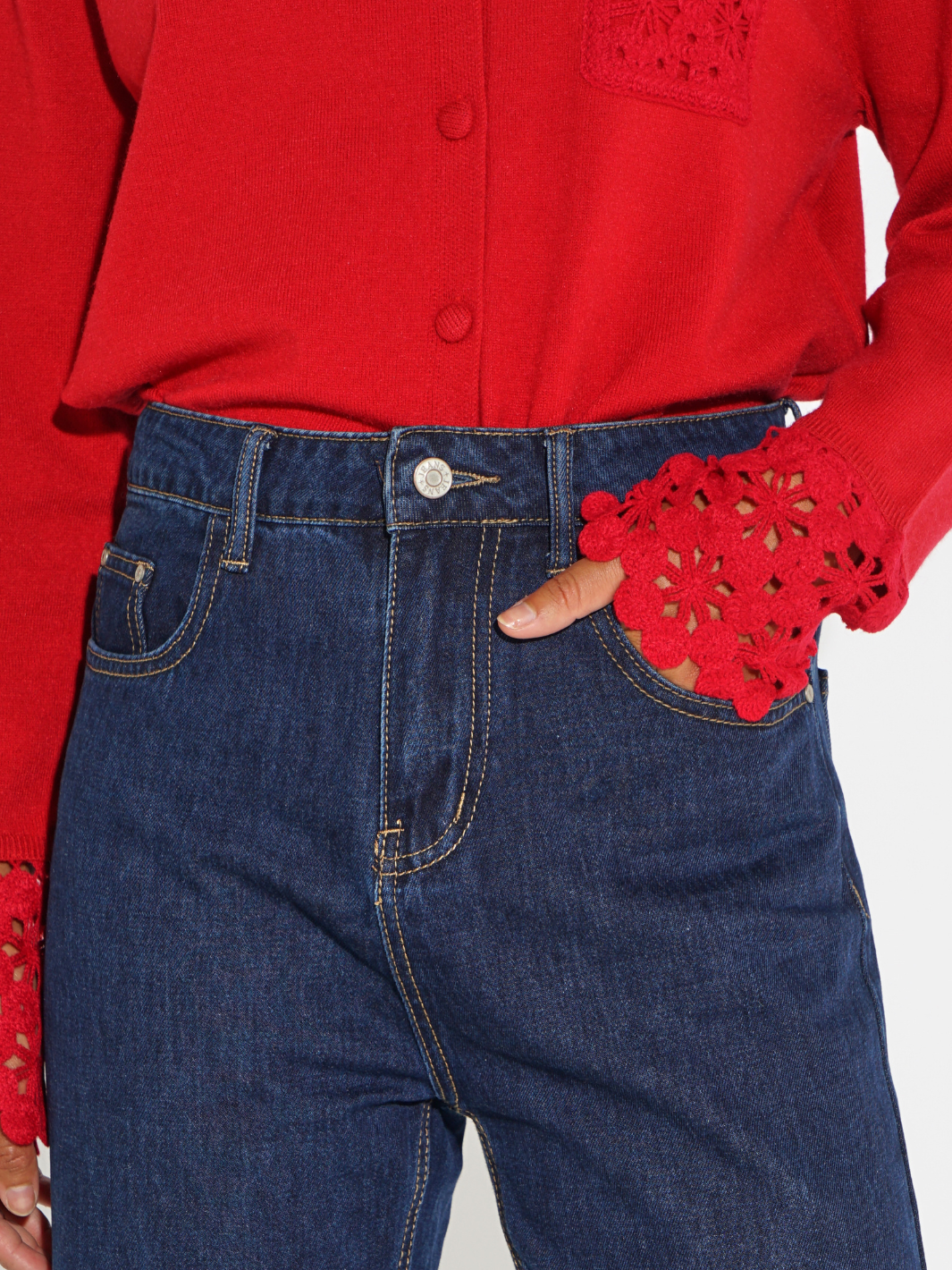 Kate & Pippa Shyloh Cardigan In Red-Nicola Ross