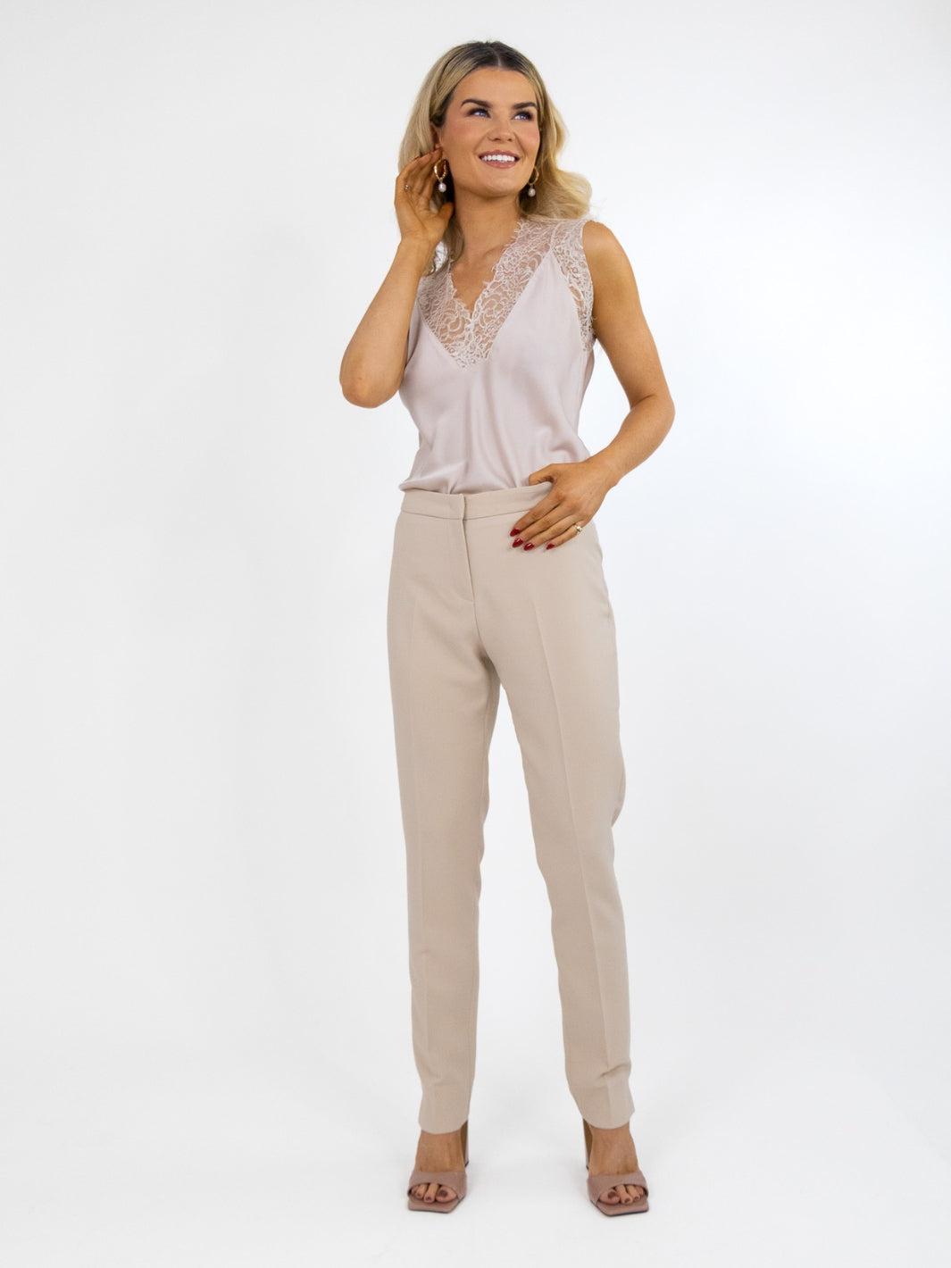 Kate & Pippa Sorrento Trousers In Beige Sand-Nicola Ross