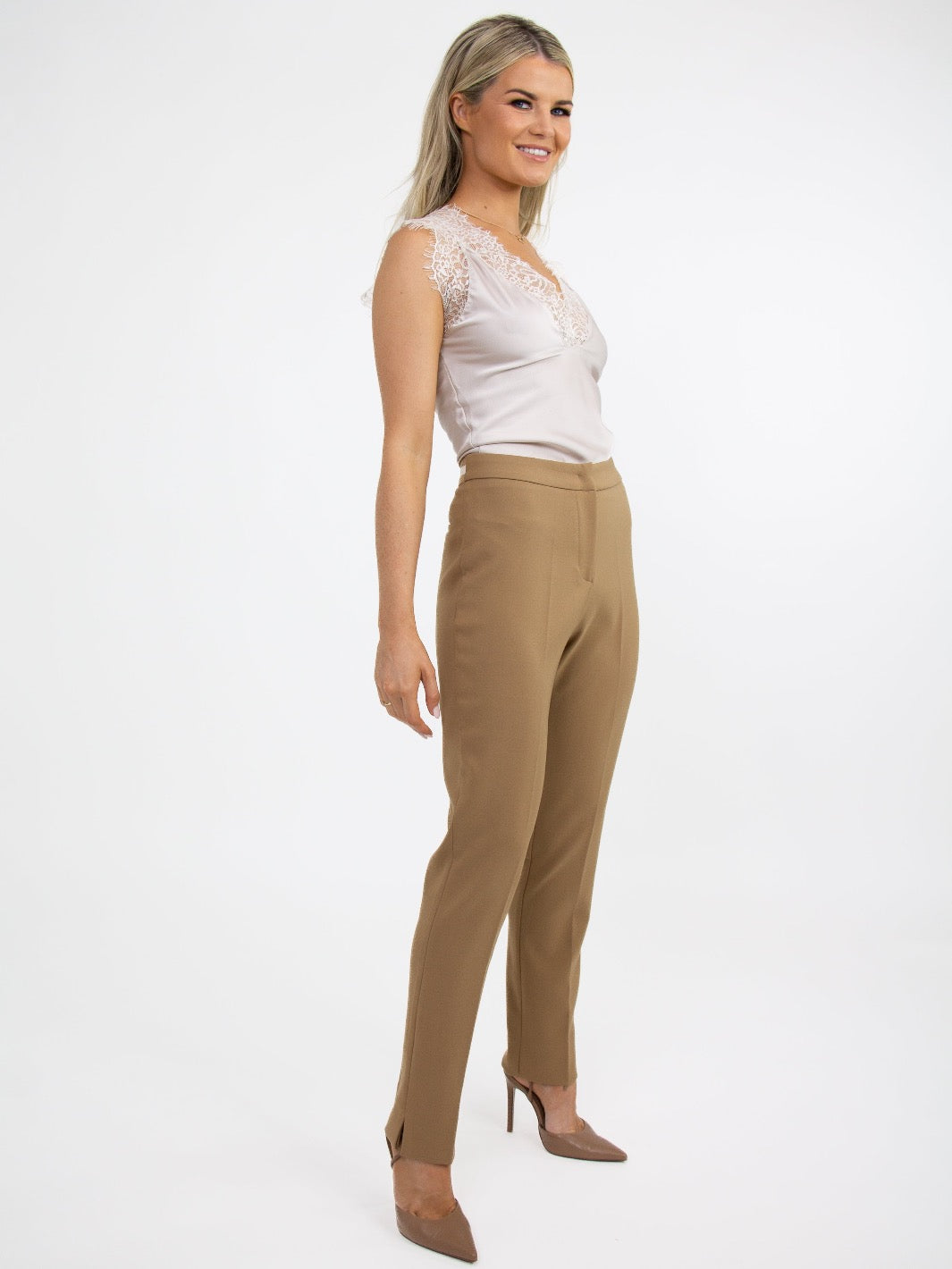 Kate & Pippa Sorrento Trousers In Tan-Nicola Ross