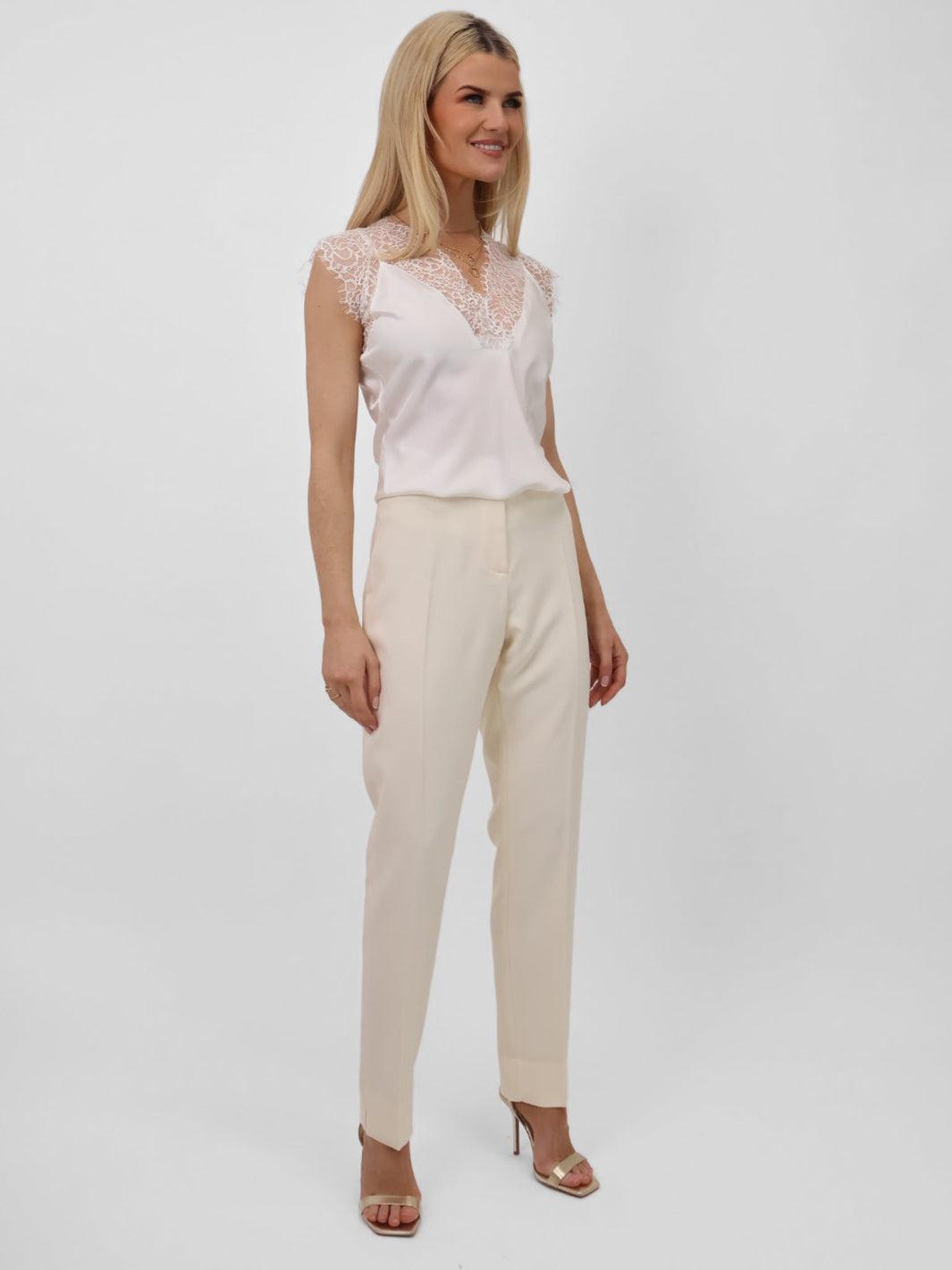 Kate & Pippa Sorrento Trousers In Cream-Nicola Ross