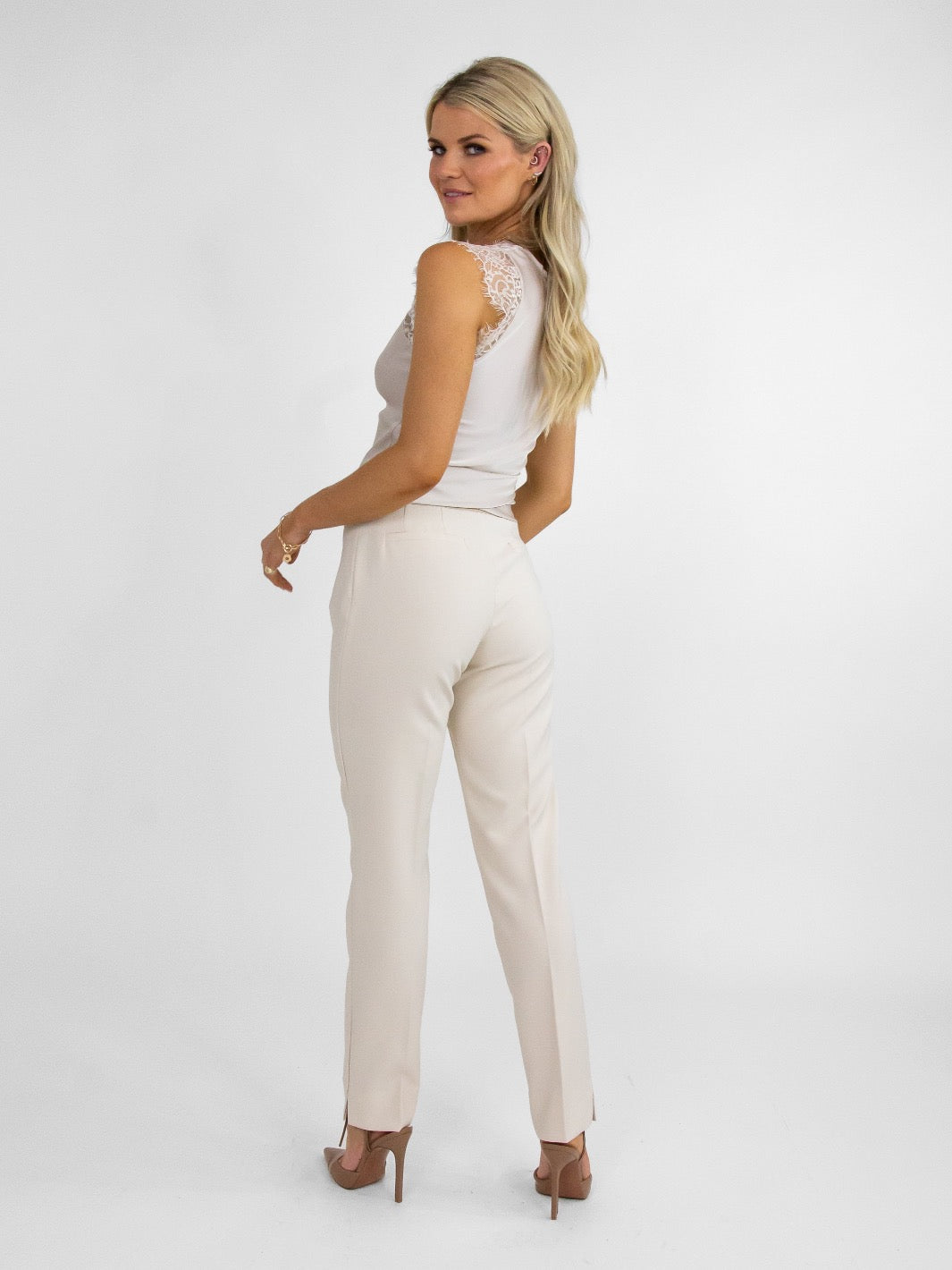 Kate & Pippa Sorrento Trousers In Cream-Nicola Ross