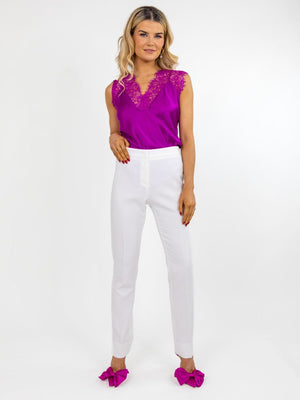 Kate & Pippa Sorrento Trousers In White-Nicola Ross